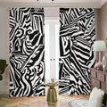 Abstract Dazzle Pattern Print Dimout Pencil Pleat Curtains