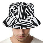 Abstract Dazzle Pattern Print Bucket Hat