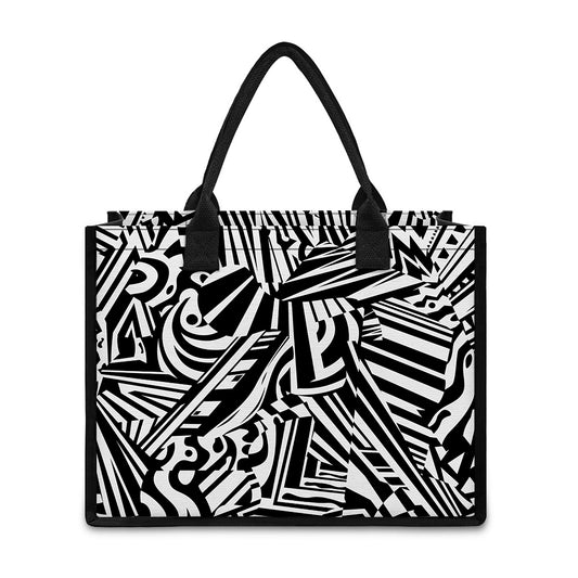 Abstract Dazzle Pattern Print Canvas Tote Bag