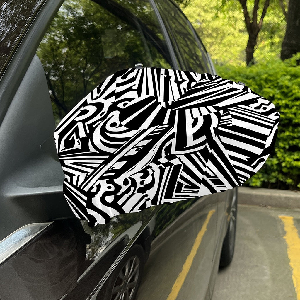 Abstract Dazzle Pattern Print Car Side Mirror Covers