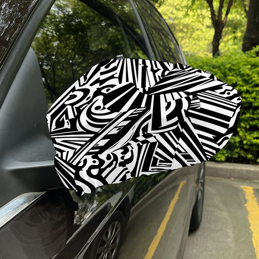 Abstract Dazzle Pattern Print Car Side Mirror Covers