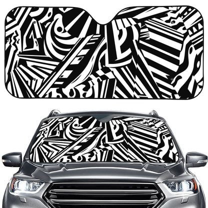 Abstract Dazzle Pattern Print Car Windshield Sun Shade