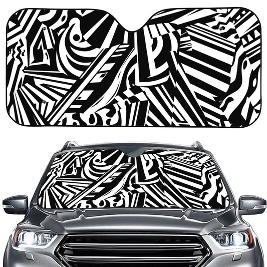 Abstract Dazzle Pattern Print Car Windshield Sun Shade