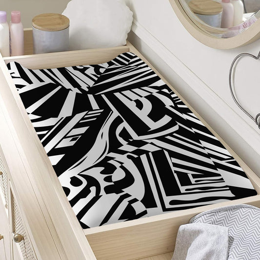Abstract Dazzle Pattern Print Changing Pad Cover