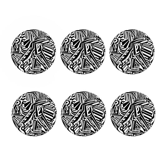Abstract Dazzle Pattern Print Coaster Set
