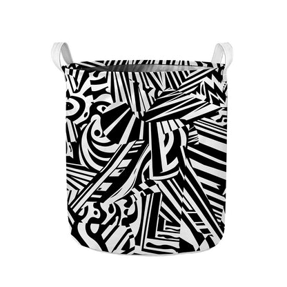 Abstract Dazzle Pattern Print Collapsible Laundry Basket