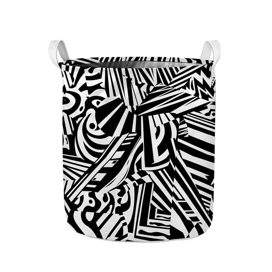 Abstract Dazzle Pattern Print Collapsible Laundry Basket