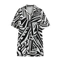 Abstract Dazzle Pattern Print Cotton Hawaiian Shirt