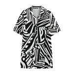 Abstract Dazzle Pattern Print Cotton Hawaiian Shirt