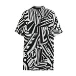 Abstract Dazzle Pattern Print Cotton Hawaiian Shirt
