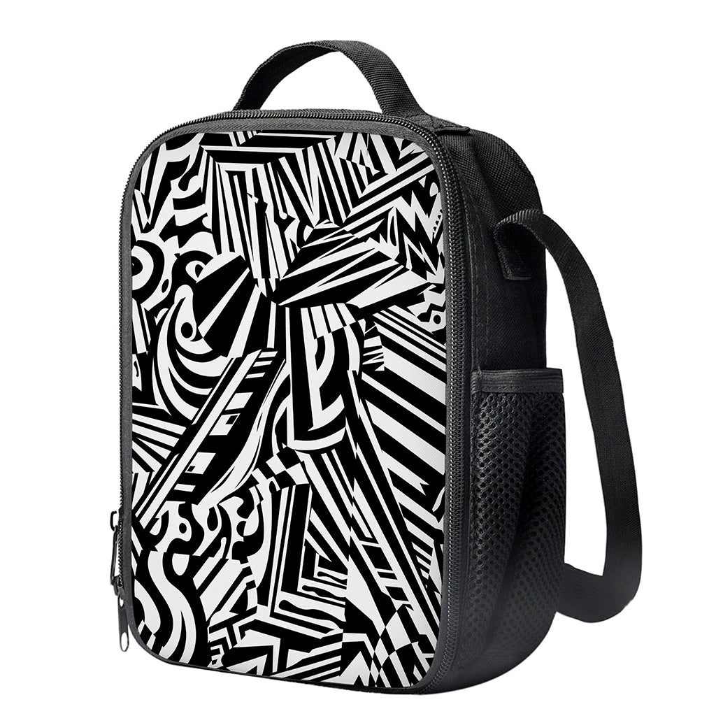 Abstract Dazzle Pattern Print Crossbody Lunch Bag