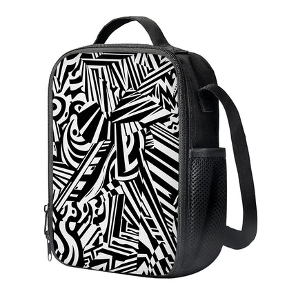 Abstract Dazzle Pattern Print Crossbody Lunch Bag