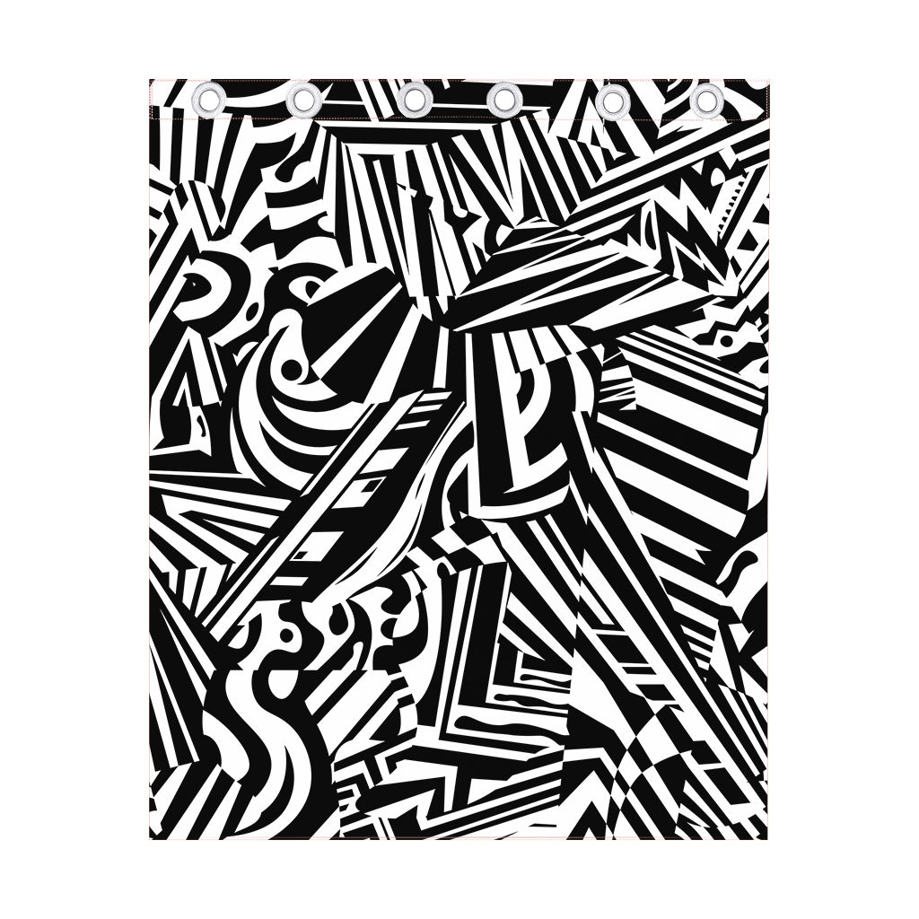 Abstract Dazzle Pattern Print Curtain