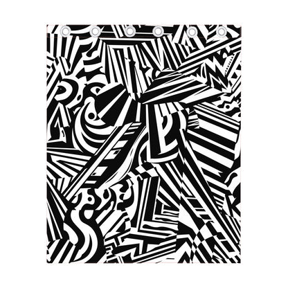 Abstract Dazzle Pattern Print Curtain