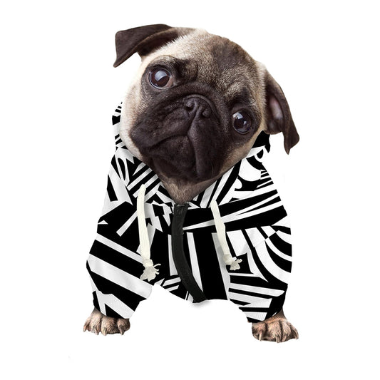 Abstract Dazzle Pattern Print Dog Zip Up Hoodie