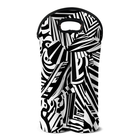 Abstract Dazzle Pattern Print Double Neoprene Wine Tote