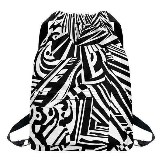Abstract Dazzle Pattern Print Drawstring Backpack