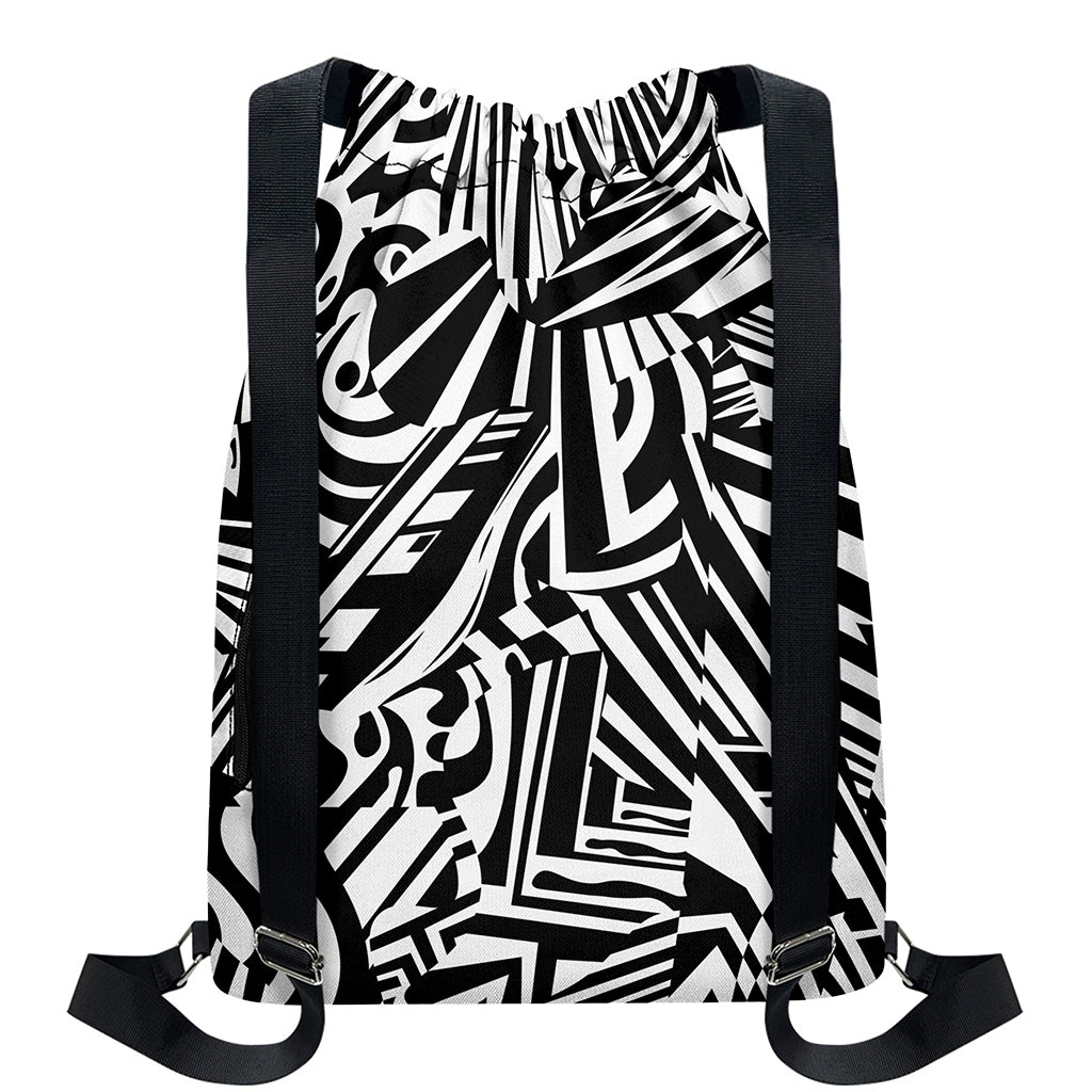 Abstract Dazzle Pattern Print Drawstring Backpack