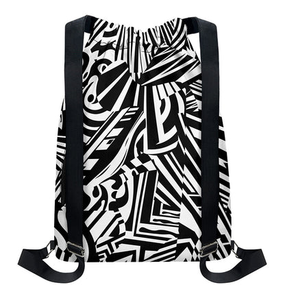 Abstract Dazzle Pattern Print Drawstring Backpack