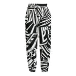 Abstract Dazzle Pattern Print Fleece Lined Knit Pants