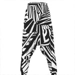 Abstract Dazzle Pattern Print Hammer Pants
