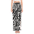 Abstract Dazzle Pattern Print High Slit Maxi Skirt