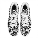 Abstract Dazzle Pattern Print High Top Leather Sneakers