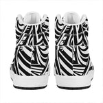 Abstract Dazzle Pattern Print High Top Leather Sneakers