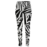 Abstract Dazzle Pattern Print High-Waisted Pocket Leggings