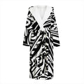 Abstract Dazzle Pattern Print Hooded Bathrobe