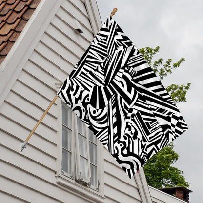 Abstract Dazzle Pattern Print House Flag