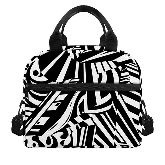 Abstract Dazzle Pattern Print Insulated Lunch Bag