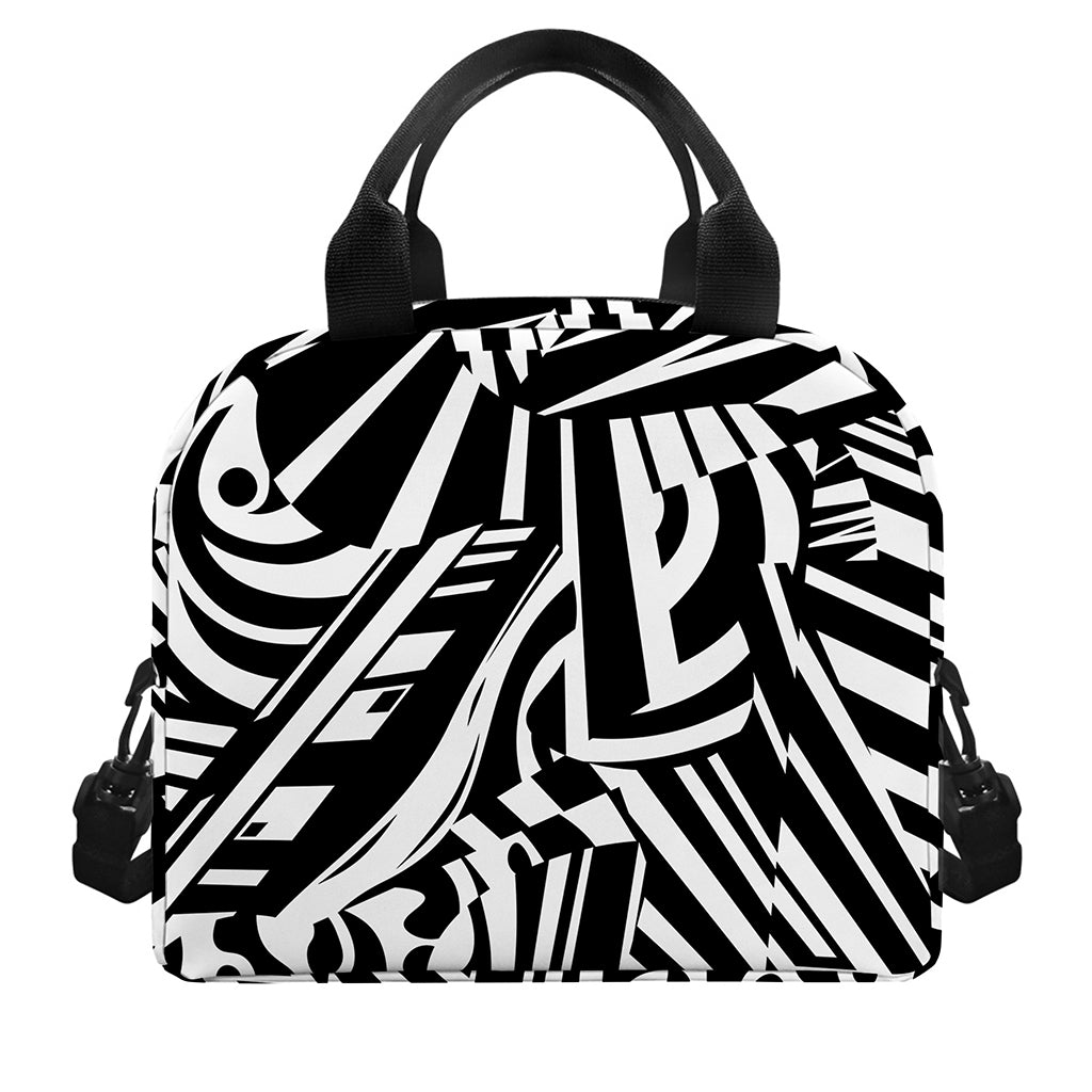 Abstract Dazzle Pattern Print Insulated Lunch Bag