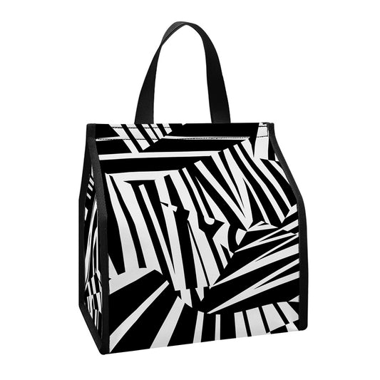 Abstract Dazzle Pattern Print Insulated Lunch Tote