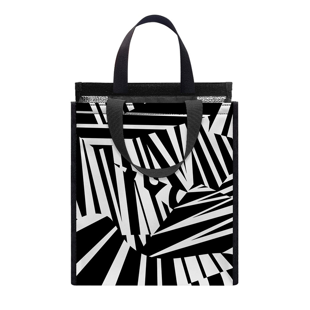 Abstract Dazzle Pattern Print Insulated Lunch Tote