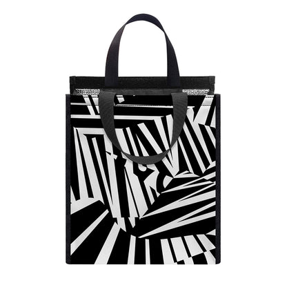 Abstract Dazzle Pattern Print Insulated Lunch Tote