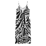 Abstract Dazzle Pattern Print Jersey Midi Cami Dress