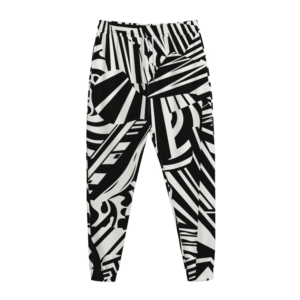 Abstract Dazzle Pattern Print Jogger Pants