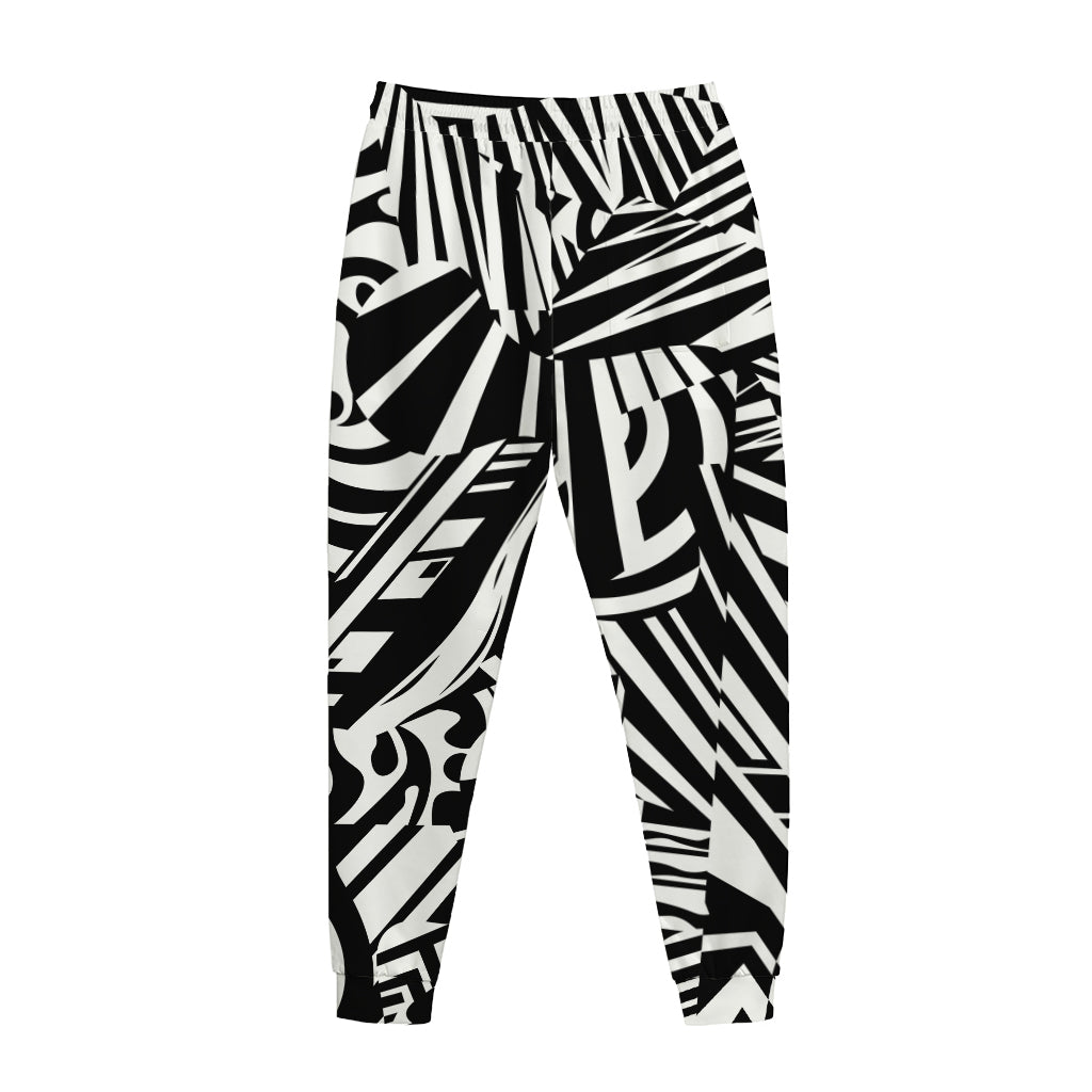 Abstract Dazzle Pattern Print Jogger Pants