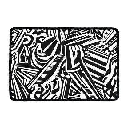 Abstract Dazzle Pattern Print Kitchen Mat