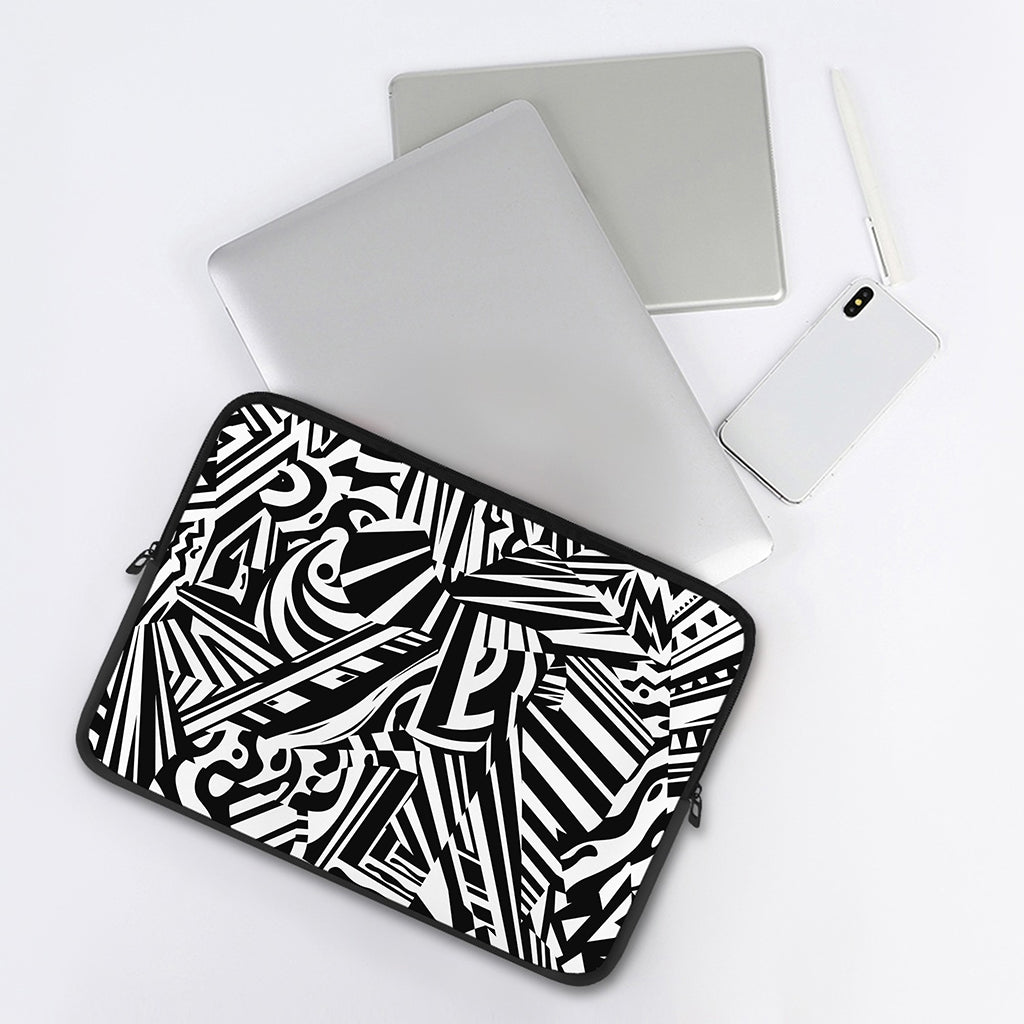 Abstract Dazzle Pattern Print Laptop Sleeve