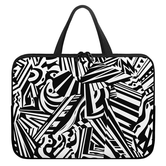 Abstract Dazzle Pattern Print Laptop Sleeve With Handle