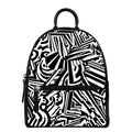 Abstract Dazzle Pattern Print Leather Backpack
