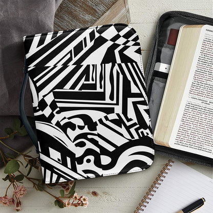 Abstract Dazzle Pattern Print Leather Bible Cover