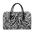Abstract Dazzle Pattern Print Leather Duffel Bag