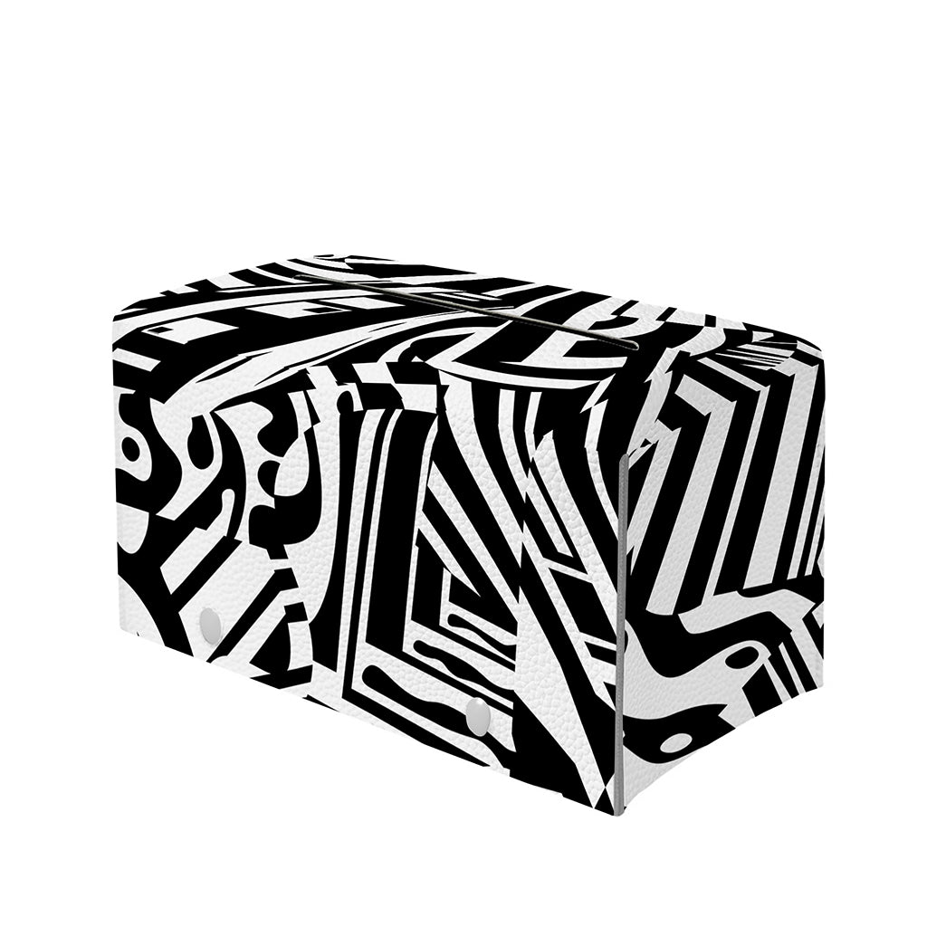 Abstract Dazzle Pattern Print Leather Tissue Box Cover