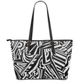 Abstract Dazzle Pattern Print Leather Tote Bag With Zipper