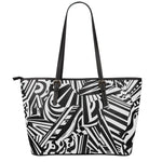 Abstract Dazzle Pattern Print Leather Tote Bag