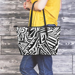 Abstract Dazzle Pattern Print Leather Tote Bag