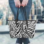 Abstract Dazzle Pattern Print Leather Tote Bag